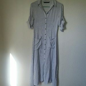 Midi button up shirt dress